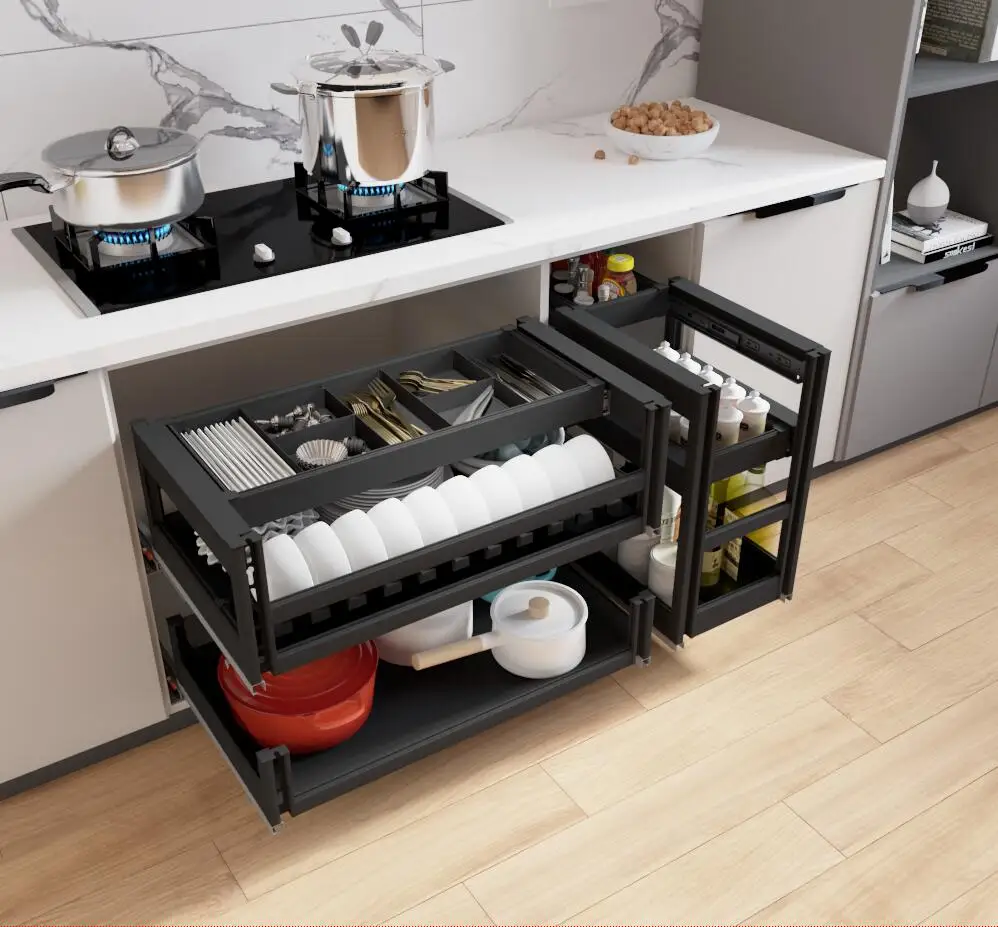 

Аксессуары для кухонного шкафа, выдвижная корзина с выдвижными ящиками, выдвижная корзина из нержавеющей стали