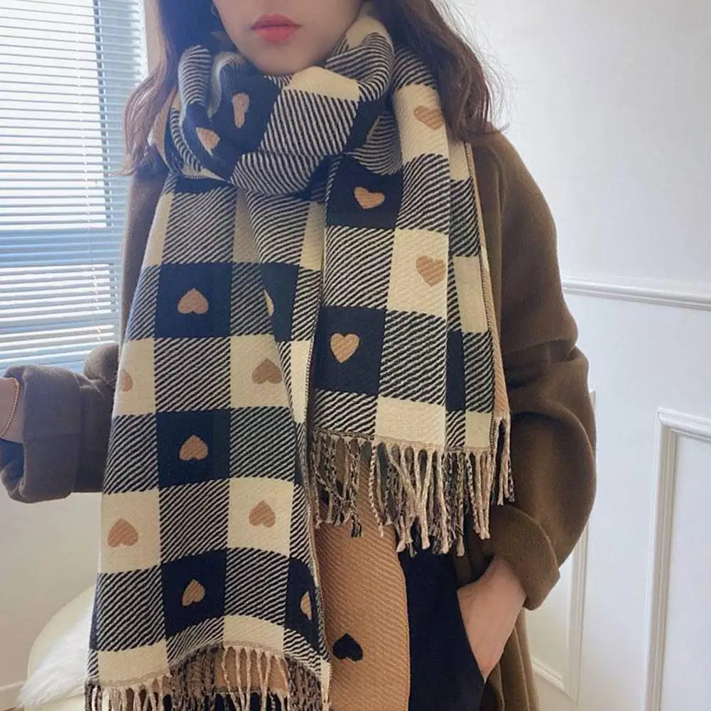 

Autumn And Winter Thickening Warm Shawl Scarf High Neck Couple Scarf Blanket Cotton 2022 Tassel Women Men New Quality Plaid Q0u2