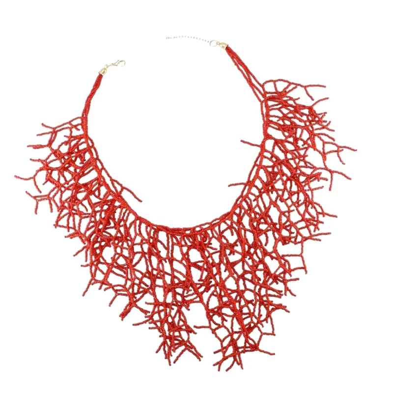 652F уникальное элегантное коралловое ожерелье ручной работы колье ювелирный