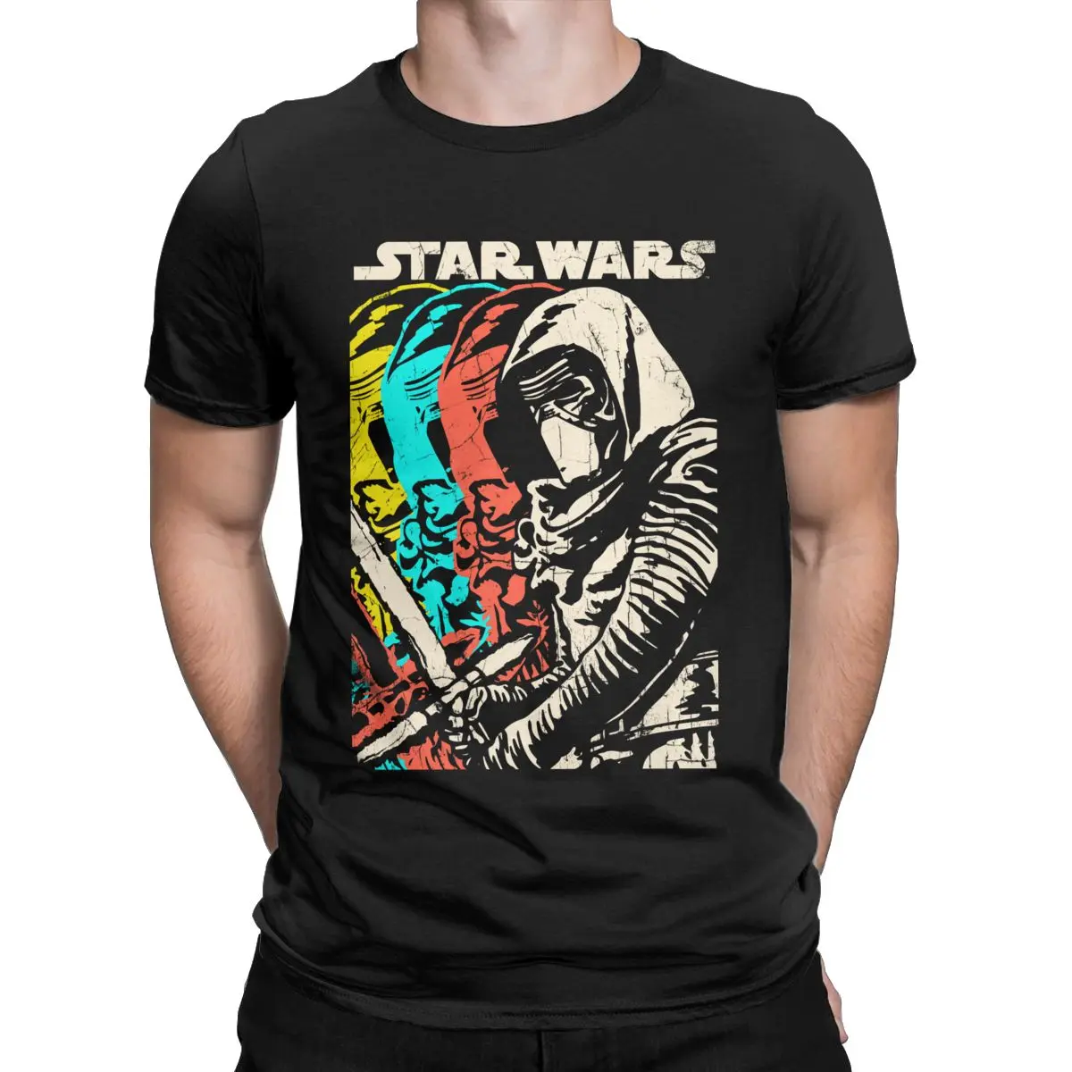 

Fun Disney Star Wars Shadows Of Kylo Ren T-Shirt for Men O Neck Pure Cotton T Shirt Short Sleeve Tees Original Clothes