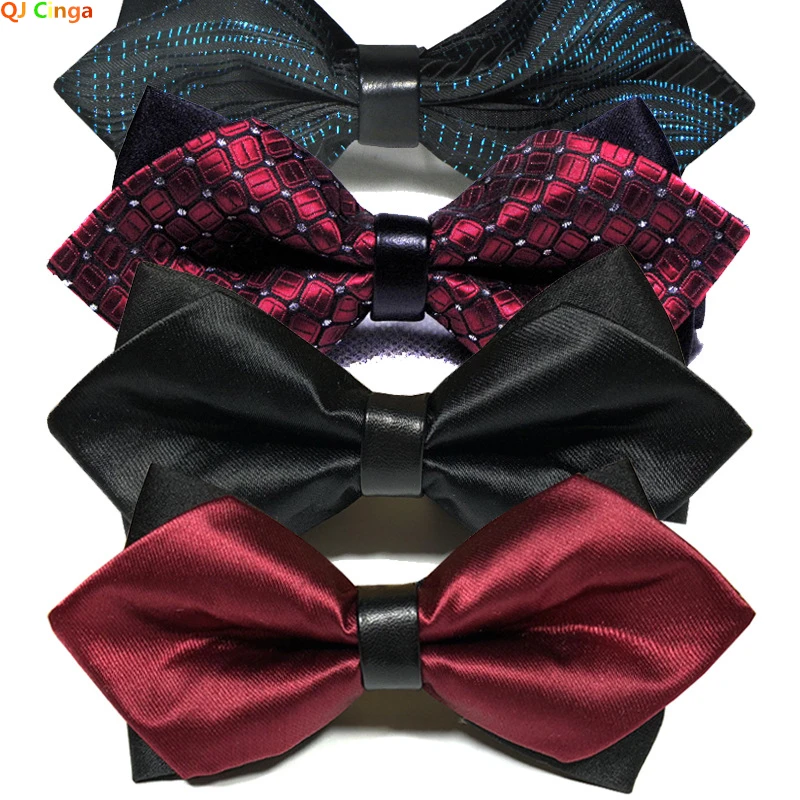 Men's Bow Tie Pointed Angle Korean Version of The Arrow Bow Ties Polyester Silk Bow Tie Collar Flower Length 12cm Width 6cm