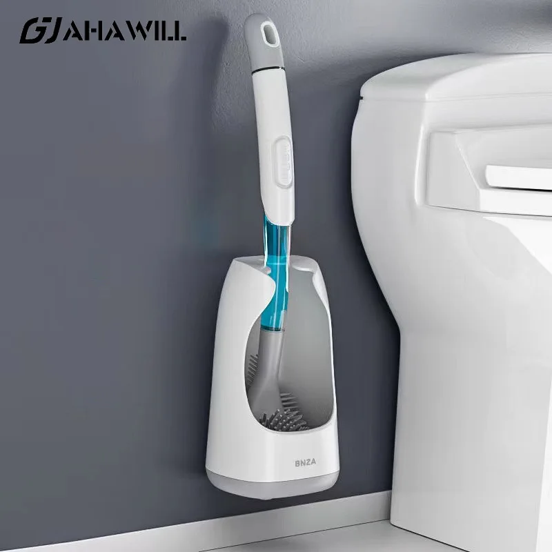 Силиконовая щетка для унитаза с кронштейном и жидкостью |