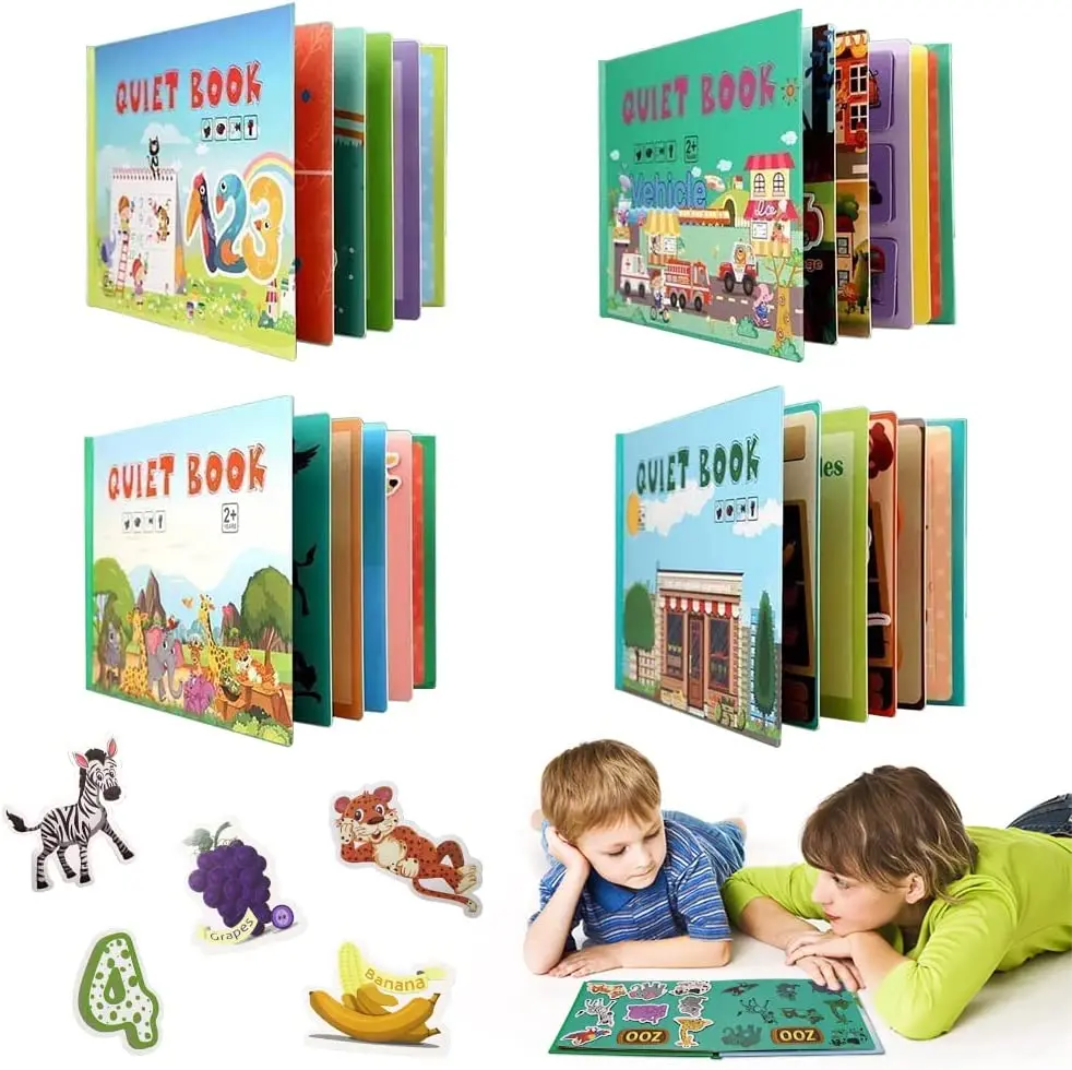 

Montessori Interactive Felt Quiet Book for Toddlers 3-6 5 Pages Educational Toy Travel Toy for Boys Girls Preschool Learning