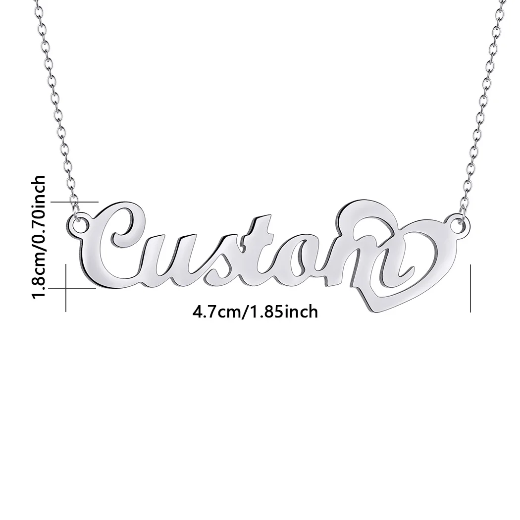 1 шт. ожерелье с именем на заказ персонализированное буквами в форме сердца