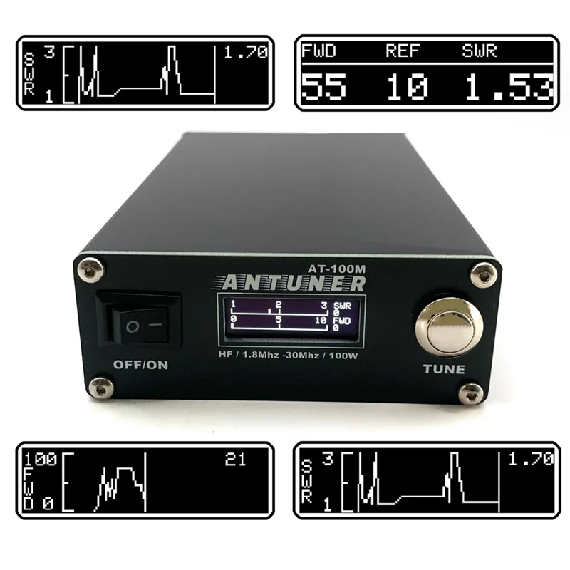 Универсальная антенна ATU-100 + SWR Meter 2 в 1 для HF Radio USDX G1M FT-818 817