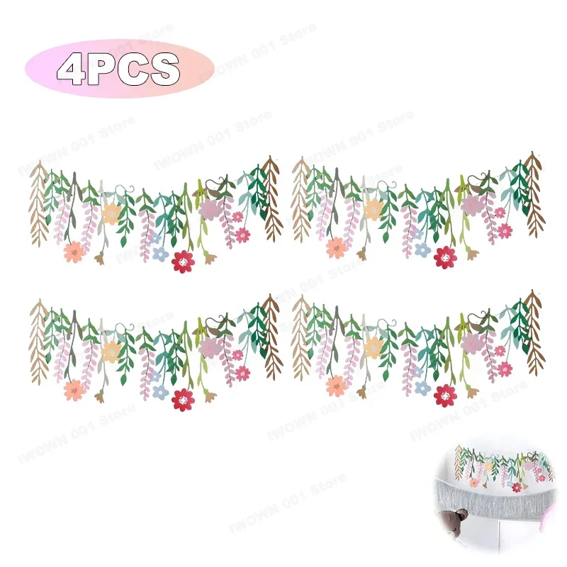 

Детская гирлянда с цветами и листьями 3 м