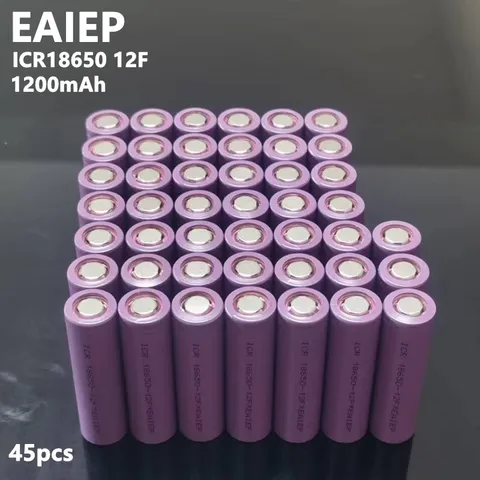 EAIEP 45 шт./лот 3,7 в 18650 перезаряжаемая литий-ионная батарея 1200 мАч для светодиодных фонариков, игрушек, аккумуляторов для камеры