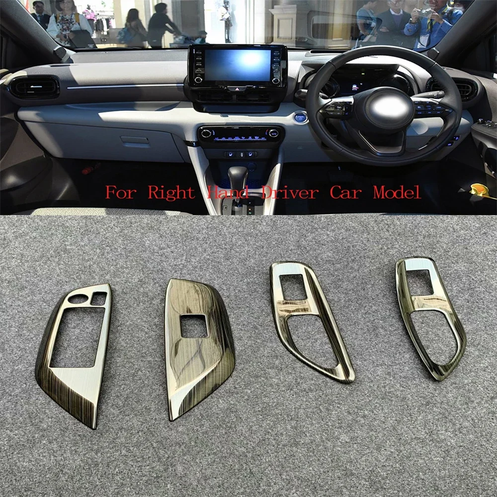 

Для Toyota Yaris/Yaris Cross 2020-2022 2023 ABS черный переключатель для двери и окна, подлокотник, крышка, отделка, стикер, аксессуары для стайлинга автомобиля