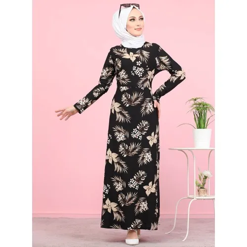 Женское мусульманское платье Tofisa Cicekli, черное Молитвенное платье