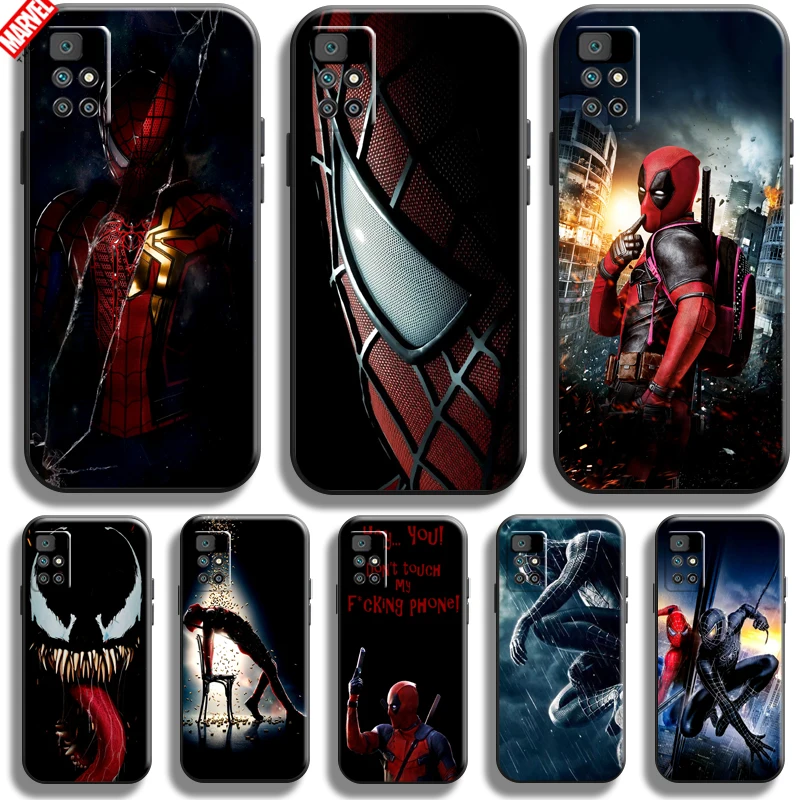 

Marvel Venom Spiderman Deadpool For Xiaomi Redmi 10 Phone Case Redmi 10 Black Soft Liquid Silicon Back Funda Carcasa