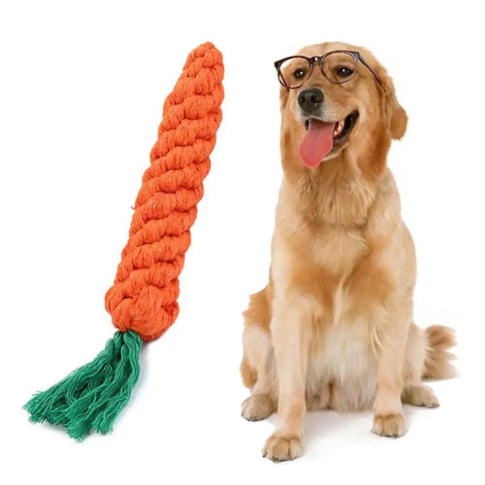 

Pet Dog Puppy Carrot Shape Cotton Rope Molar Tooth Cleaning Chew Training Toy Pet Products