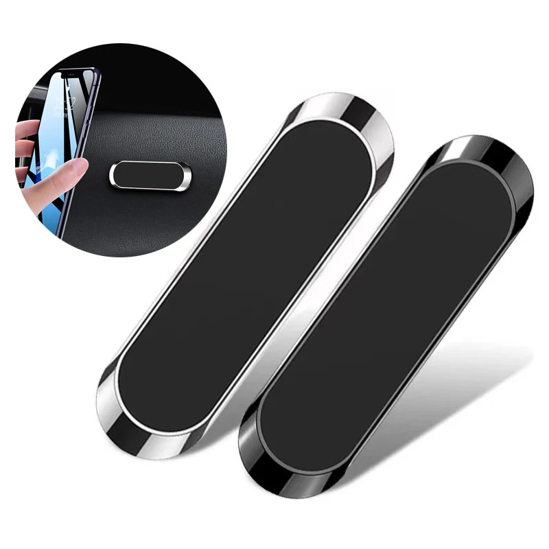 

Simple Mini Strip Shape Magnetic Car Phone Holder Stand Metal Strong Magnet GPS Car Mount Mobile Phone kickstand phone holder