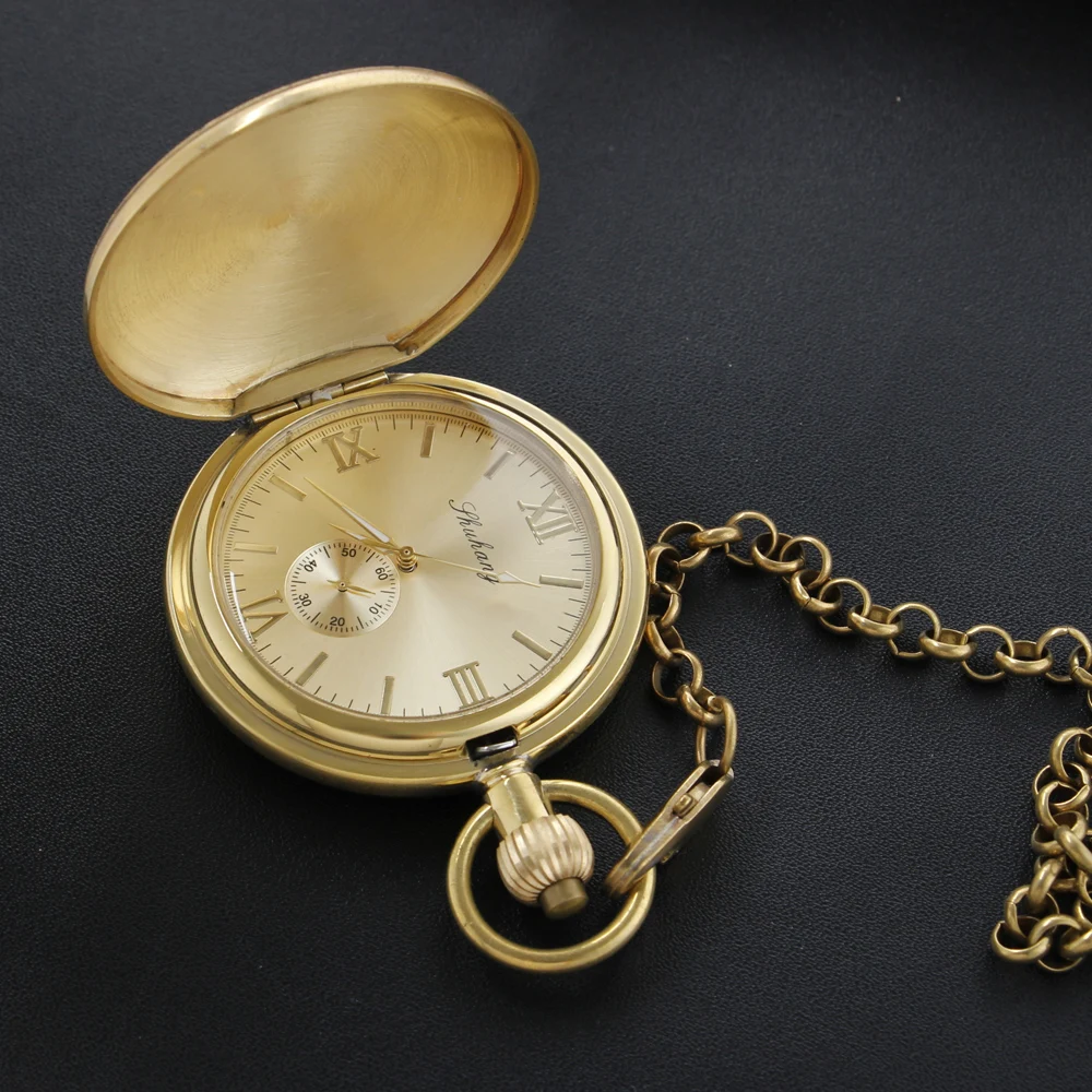 High Quality Luxury Noble Badge Carving Mechanical Pocket Watch Retro Men's Necklace Pendant Clock Women's Jewelry Gift