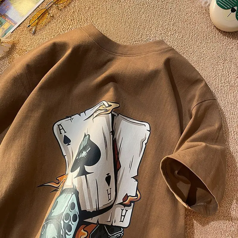 

Hip Hop Trend Loose Personalized Print Graphic T-shirt Summer Street Men and Women Round Neck Casual Couple Short Sleeve y2k