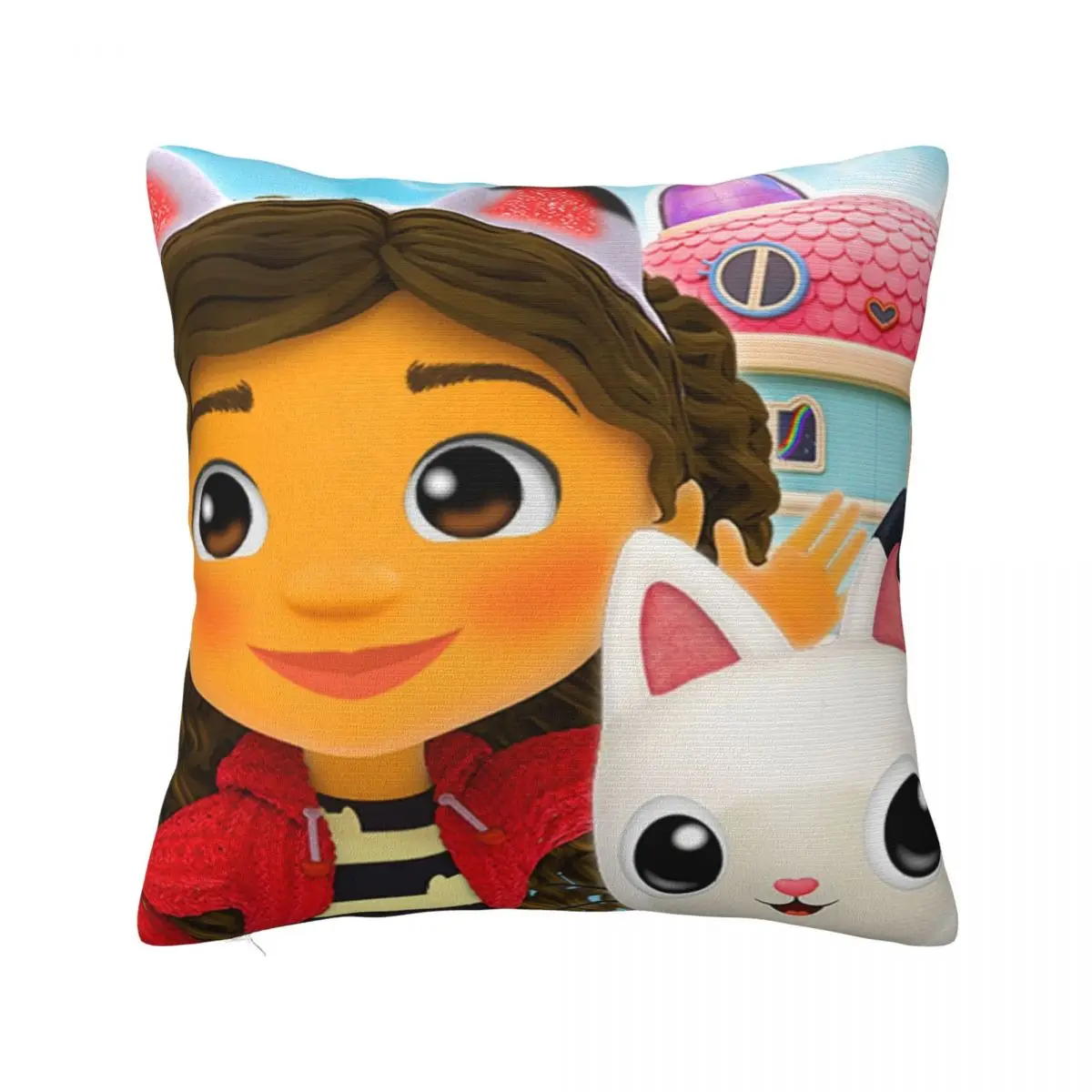 

Kids Gabby's Dollhouse Cat Pillowcase Soft Cushion Cover Decorative fun adventures Pillow Case Cover Home Dropshipping 45X45cm