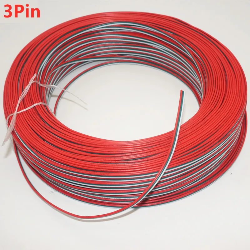 

5 м-100 м 22awg 2Pin 3pin 4pin 5pin 6pin Удлинитель электрический провод 5050 3528 RGB RGBW RGBWW RGBCCT Светодиодная лента удлинитель кабеля