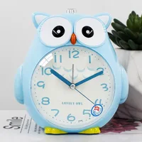 Creative Cute Cartoon Owl Mute Sweep Night Light Clock Sleep Double Music Student Children With Alarm Clock