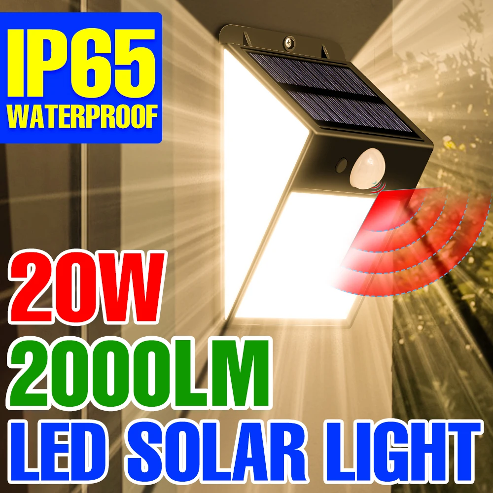

LED Solar Lights Outdoor Wall Lamps IP65 Waterproof Spotlights For Exterior Garden Decoration With Motion Sensor LED Street Lamp