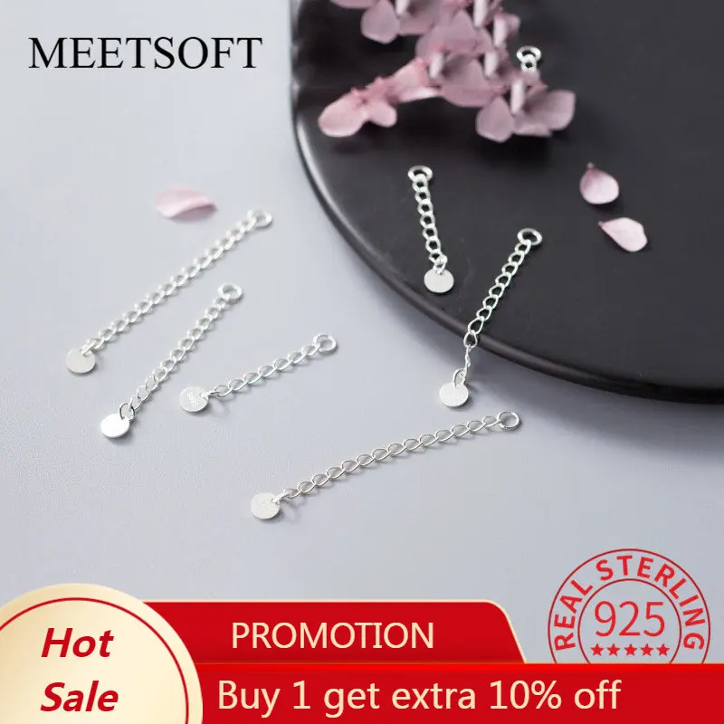 

MEETSOFT, разноцветные Круглые цепочки из стерлингового серебра 925 пробы длиной 3-5 см, подвески для рукоделия, Аксессуары для браслета