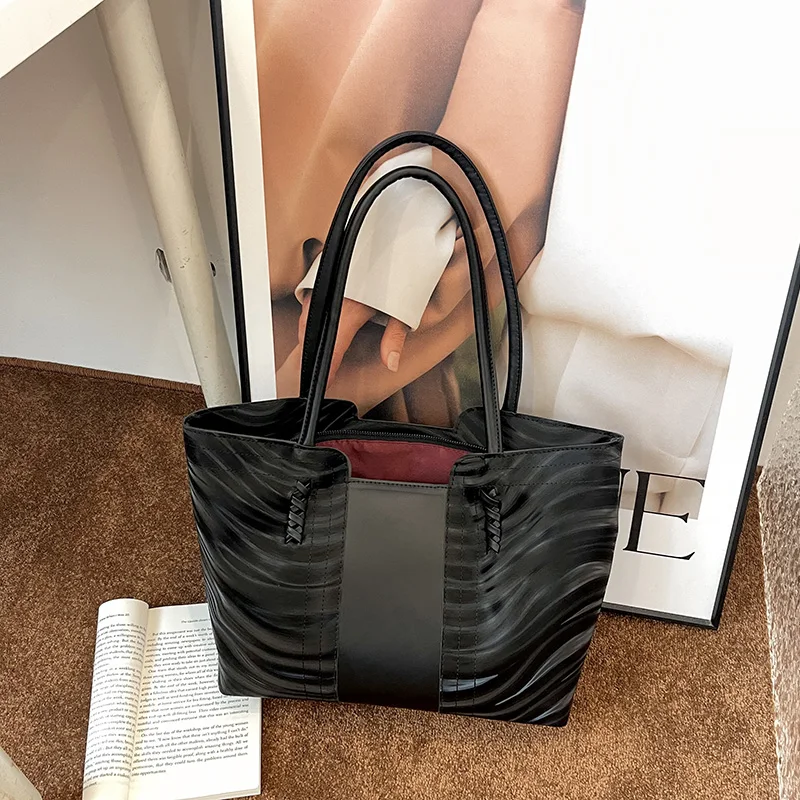 Модная Сумка-тоут с волнистым рисунком для женщин вместительная дамская сумочка