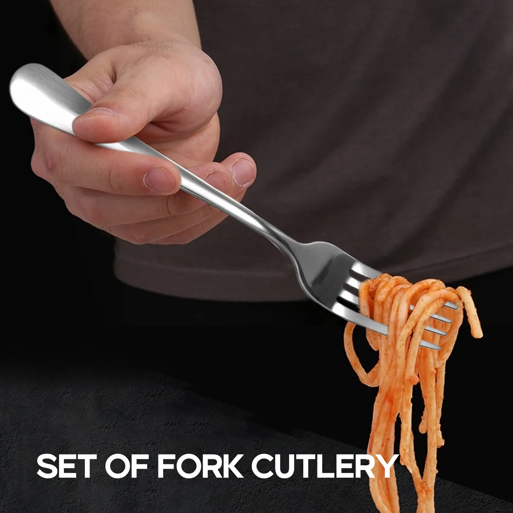 

10 PCS Fork Table Stainless Steel Steak Fork Forks Cutlery Dinner Table, Fruit Salad, Steak-18.5cm Total Length