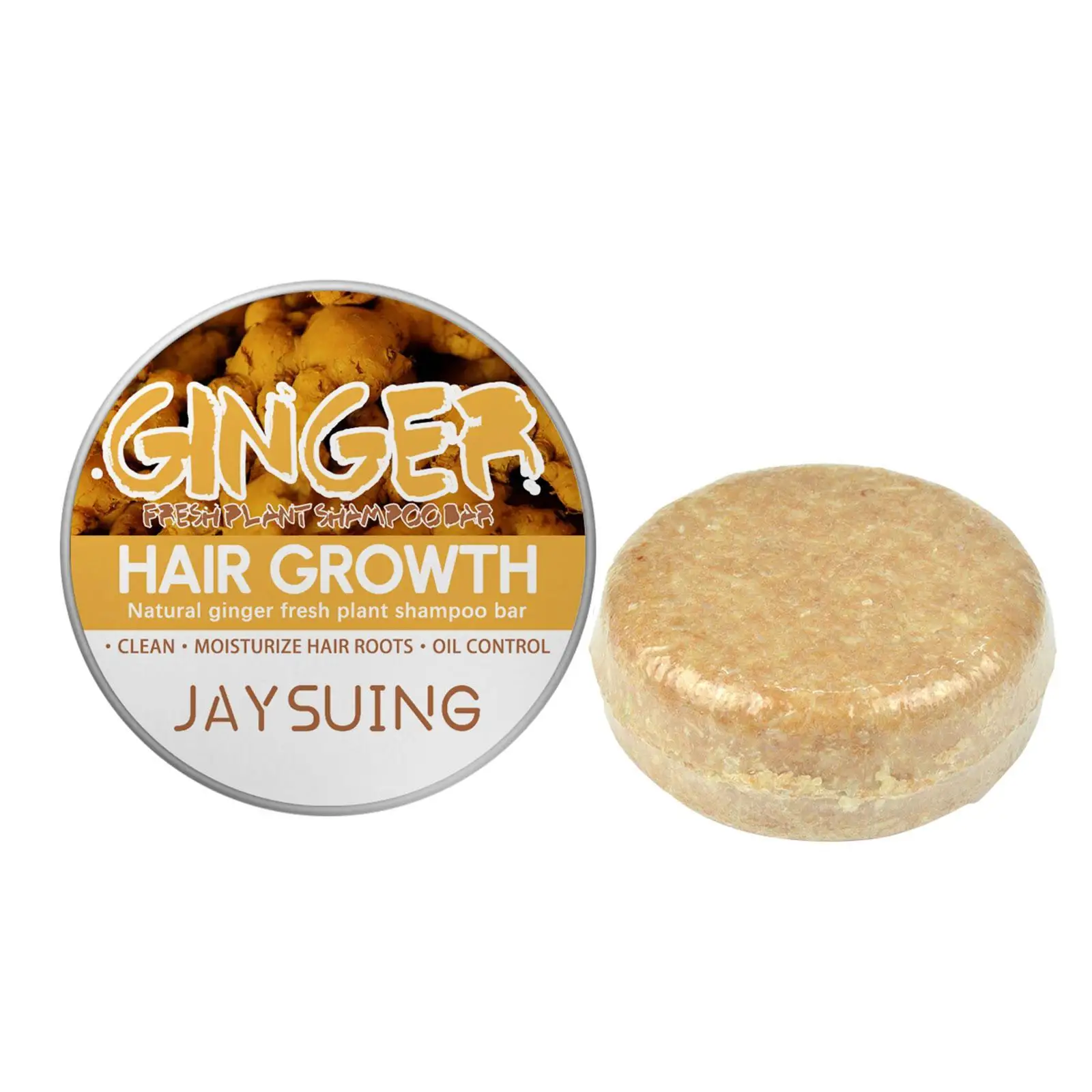 

Sdotter HEALLOR Ginger Shampoo Bar Soap Handmade Organic Essence Hair Darkening Shampoo Soap Care Hair Growth Hair Scalp Massage