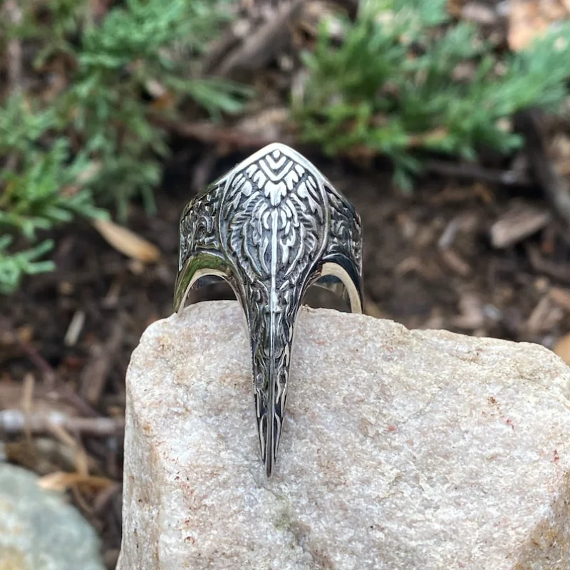 

Стиль викингов, кольцо с птичьим черепом, высококачественное кольцо унисекс в готическом стиле, ювелирные изделия для Хэллоуина