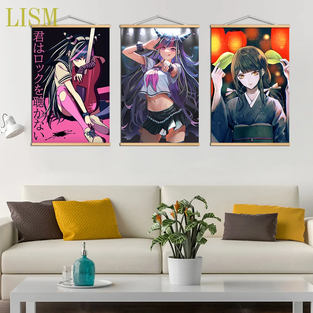 Картина манга из аниме данганронпа Fujisaki Chihiro Mioda Ибуки Свиток массива дерева для