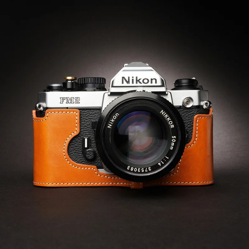 

For Nikon FM2 FM FM2N FE FE2 camera Half case Handmade Genuine Leather Camera Case Half Body Cover Bag