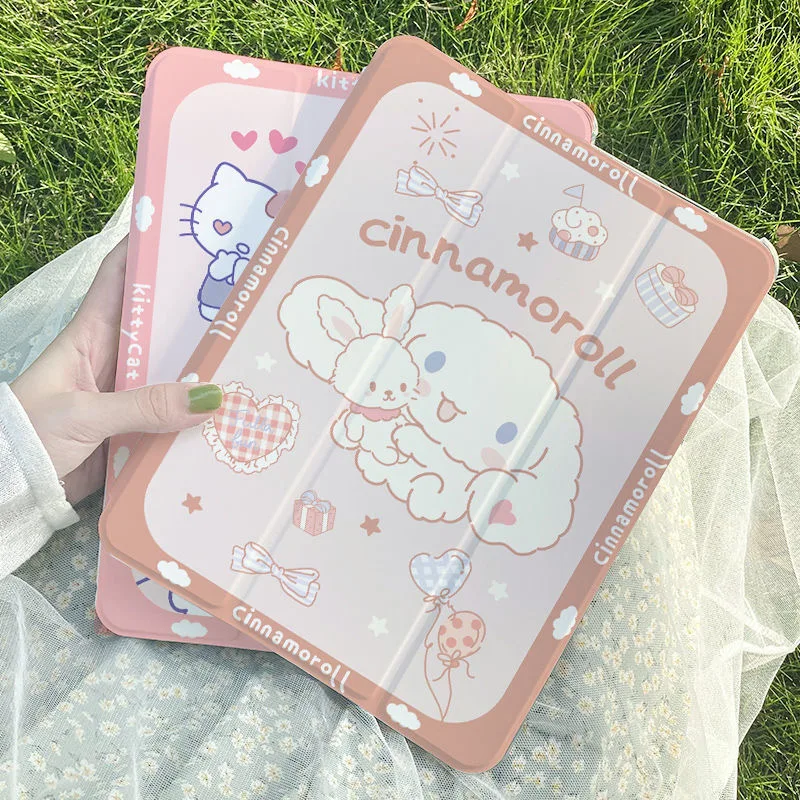 Sanrio, чехол Hello Kitty для iPad Air 2021, Чехол Air 4, силиконовый защитный чехол для iPad Pro Mini 6 10,2 дюйма, милый противоударный мягкий чехол