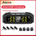 Автомобильный датчик давления в шинах Acceo K19, TPMS, солнечная энергия, электронные часы, ЖК-дисплей