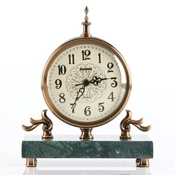 Металлические золотые часы ручной работы, настольные часы для гостиной, кабинета, штатив, камера, домашние настольные часы
