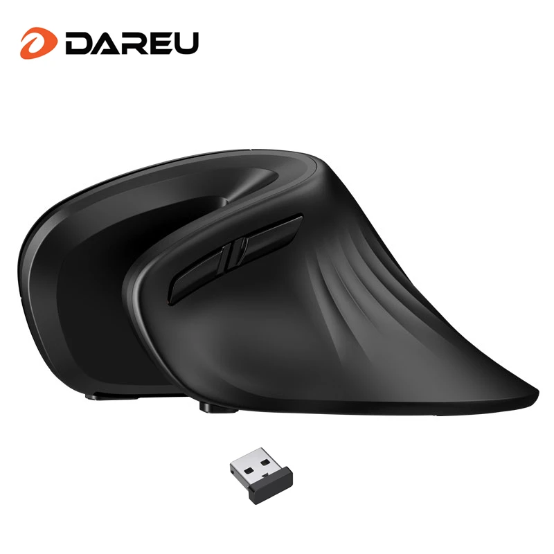 DAREU Ergonomic Vertical Wireless Mouse 2.4Ghz Optical skin 6 Buttons Comfortable Gaming Mice with Adjustable DPI For Computer