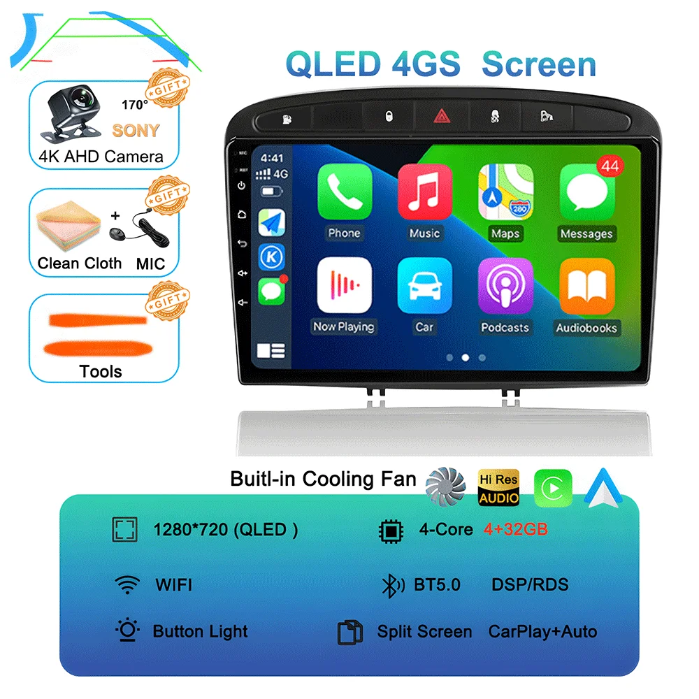 

Android 15 Carplay Auto для Peugeot 308 308 SW 2007-2015 408 2012-2020 Автомобильный радиоприемник GPS Мультимедийный видеоплеер Стерео WIFI + 4G DSP