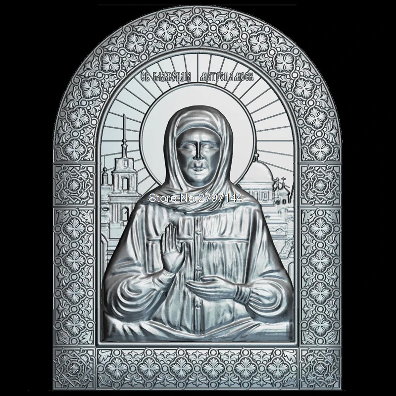 

High quality New 3D model for cnc Icon of St. Matrona 3D carved figure sculpture machine in STL file Religion 
