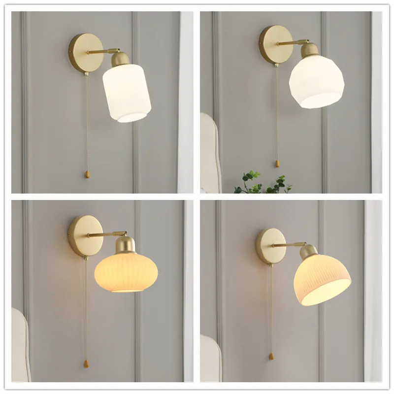 

(Бесплатный светодиодный светильник) настенный светильник для помещений, стеклянный светодиодный настенный светильник, Светильники для гостиной/спальни/ванной комнаты/прикроватная лампа E27