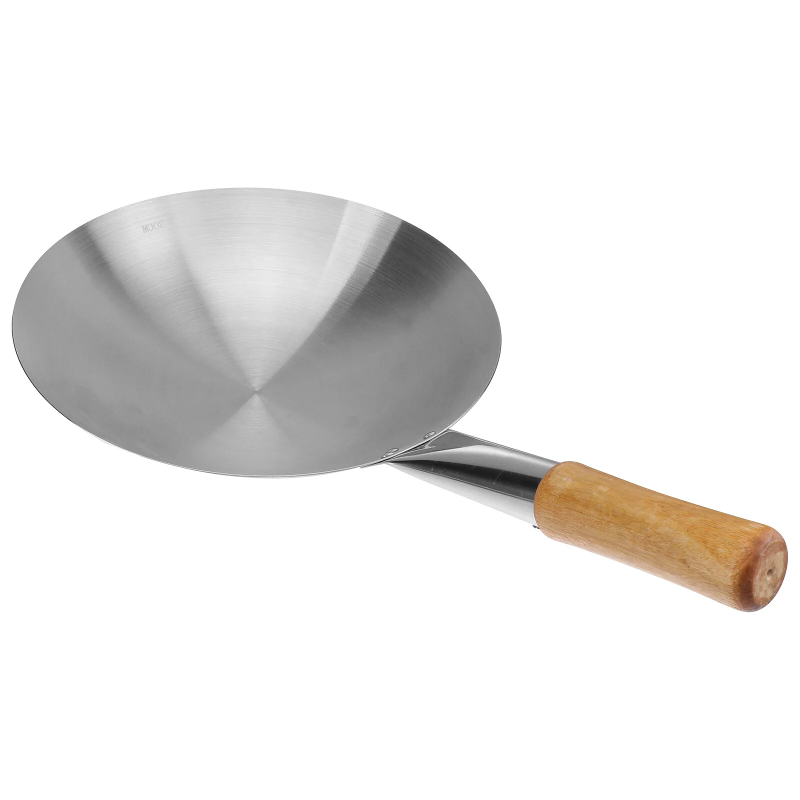

Pans Lids Single Handle Wok Non-stick Pot Cooking Wooden Utensils 49X30CM Kitchen Supply Household Silver Stainless Steel Work