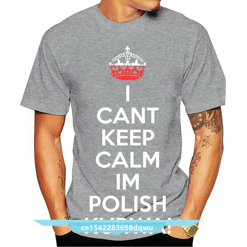 Футболка I Cant Keep Calm Im Polish Kurwa Poland Lewandowski Polska идея подарка футболка из 100% хлопка топы