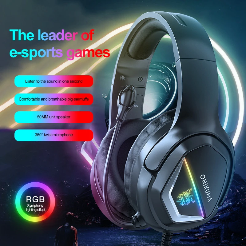 2022 X2 Gaming Headphones MIC LED For PC PS5 PS4 Pro Xbox One Over-Ear Bass Stereo Gaming Headset With Mic For PC Tablet Laptop