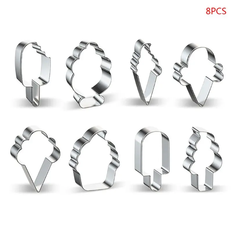 

8 Style Cookie Cutter Mold Ice Cream Shape Biscuit Mould DIY Fondant Pastry Tool T21C