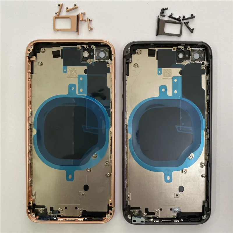 

Металлическая задняя крышка батарейного отсека для iphone 8 plus 5,5 ''с объективом без камеры средняя рамка корпуса задняя крышка батарейный отсе...