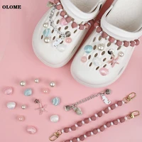 shoe decoration buckle croc charms plastic pearl string set kit muti color accessories diy combination jibz woman friends gift