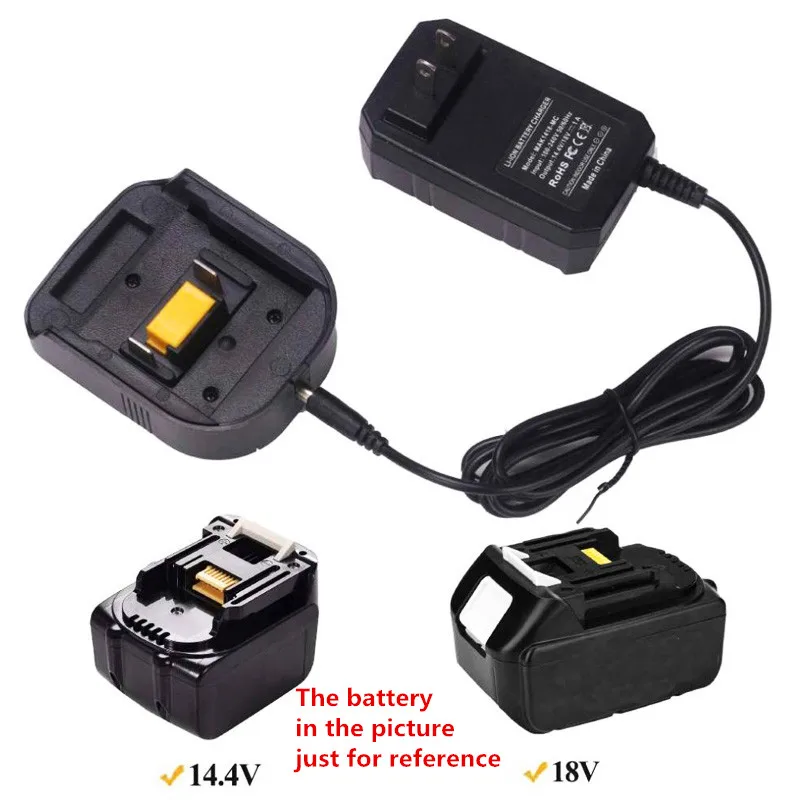 

1A Lithium Battery Charger For Makita 14.4V 18V BL1415 BL1430 BL1815 BL1830 BL1850 EU Plug Compact Design easy to carry