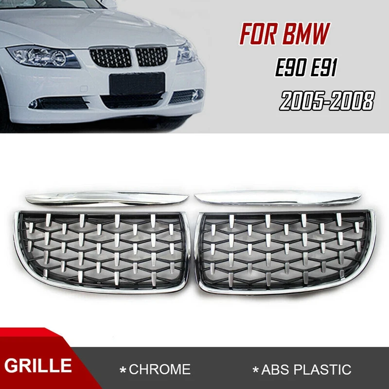

Хромированная Алмазная решетка-гриль Meteor для BMW 3 серии E90 E91 325I 328I 335I Pre-LCI 2005-2008