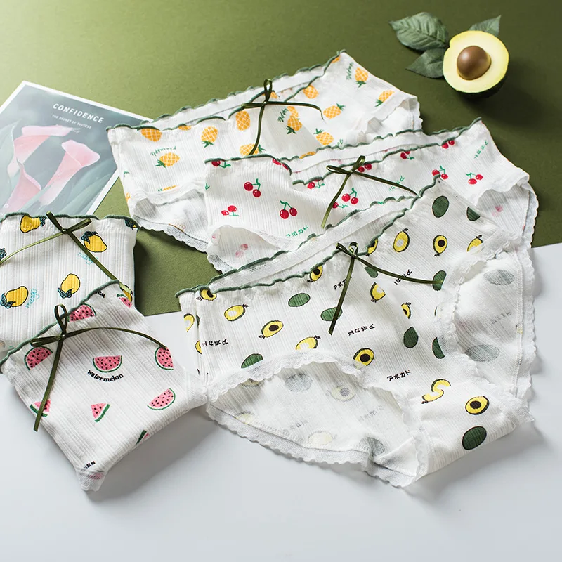 

3Pcs/Set Women's Panties Cute Print Cotton Underwear for Women Female Underpants Girls Briefs Breathable Pantys Sexy Lingerie