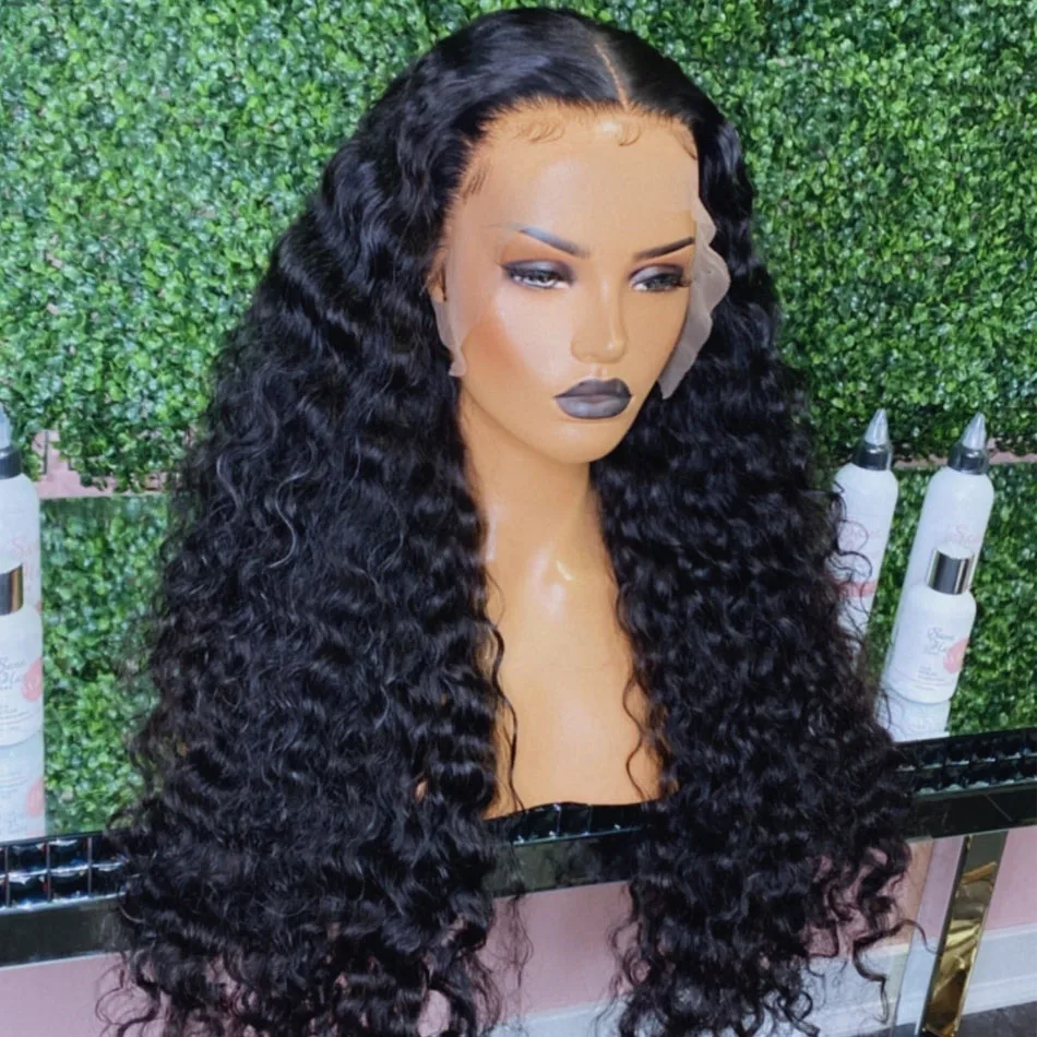 

26 Inch Long Kinky Curly 180%Density Synthetic Lace Front Wig for Black Woman With Babyhair Preplucked Glueless Daily Cosplay