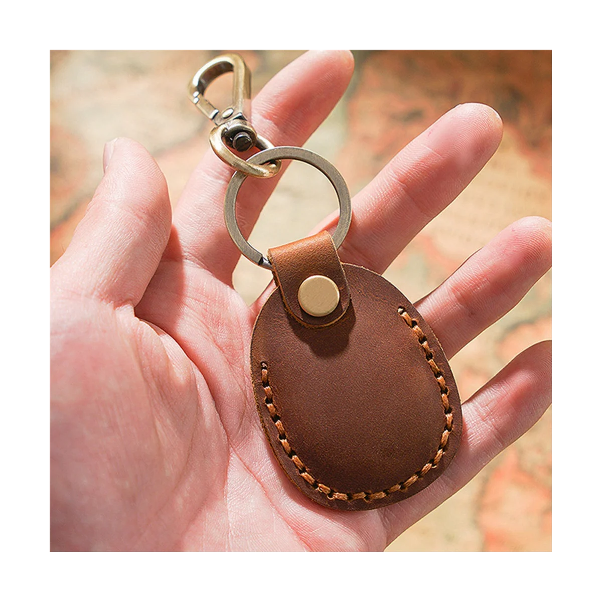 Защитный чехол для airтеги в стиле ретро высококачественный кожаный брелок Borwn
