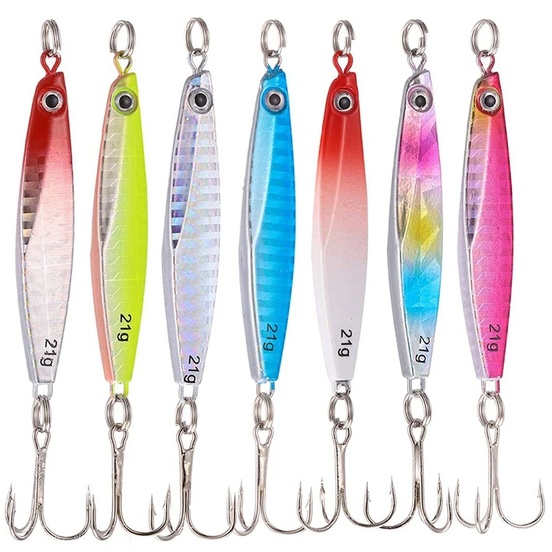 

7 шт., рыболовные приманки из твердого металла, 21 г, 14 см