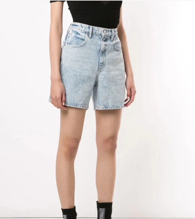 111001 Summer New Classic Trendy Brand Luxury Casual Versatile Concise Middle Pants Fashion High Waist Versatile Jeans Shorts A2