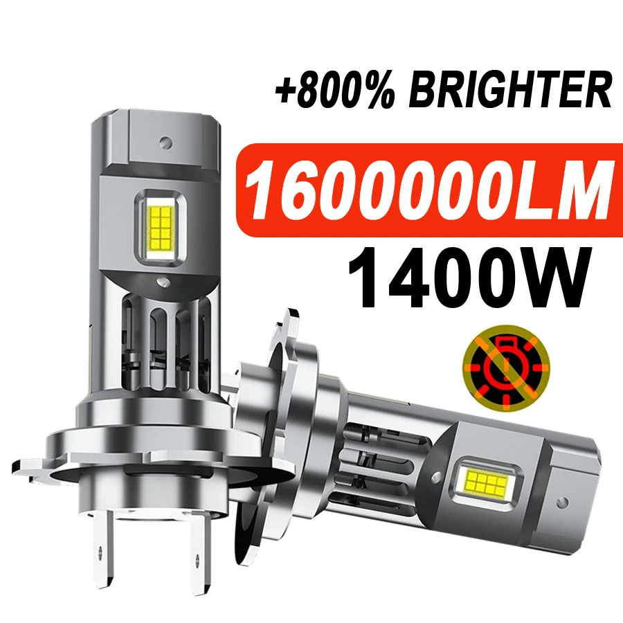 

PANOVEHEL H7 LED 1600000LM 1400W Мини-лампы для фар H4 H11 H1 9005 9006 HB4 6000K Светодиодный Canbus CSP Чип 1:1 Размер Противотуманные автомобильные фары